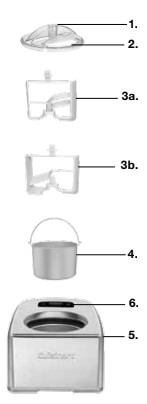 Cuisinart ice-100A ice cream maker parts and features