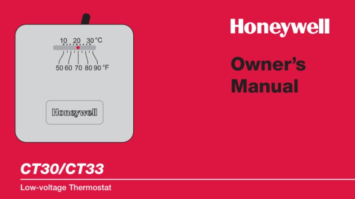honeywell ct30, ct33 low voltage thermostat user manual