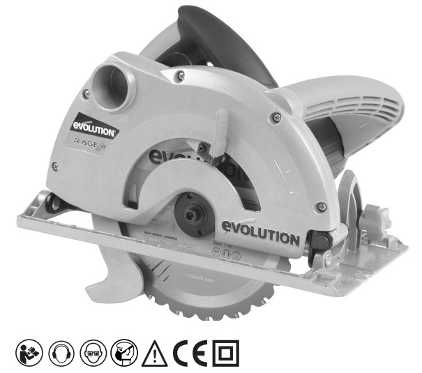 Evolution Rage Circular Saw user manual (185mm (7-1/4” Multipurpose Circular Saw)
